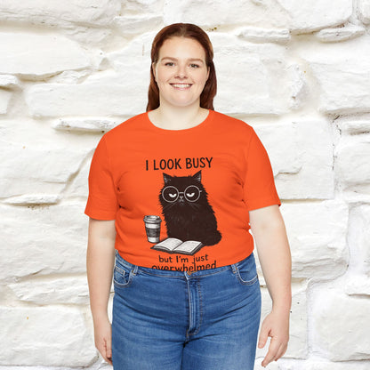 "I Look Busy But I'm Just Overwhelmed" |Cat T-Shirt | Nunu&Miao Studio - Nunu&Miao Studio
