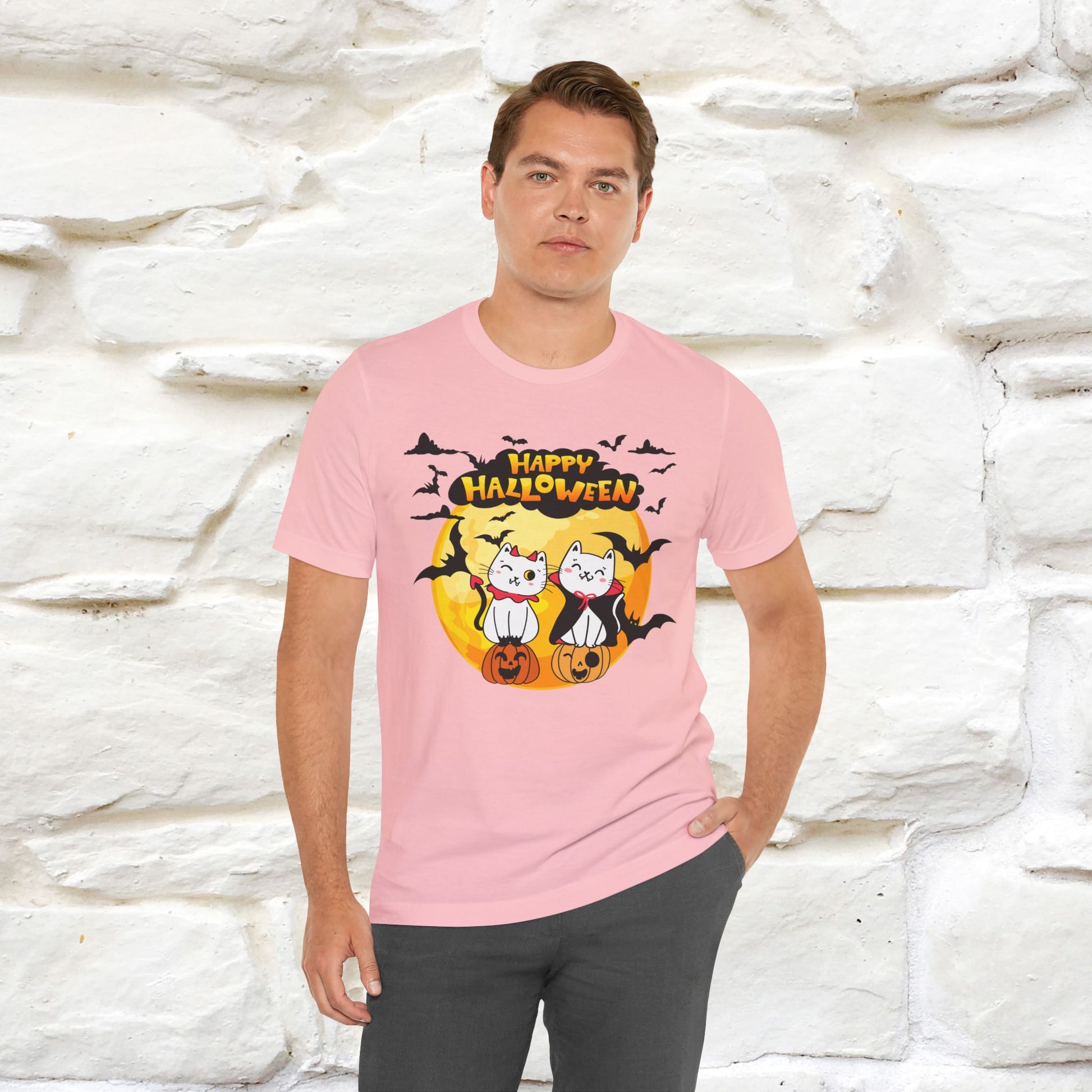 "Happy Halloween Cat Couple " Cat  T-shirt |Nunu&Miao Studio - Nunu&Miao Studio