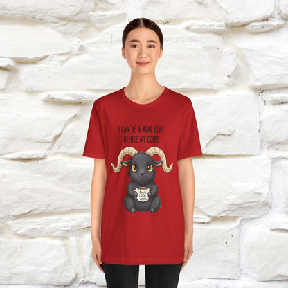 "I Can Be a Real Devil Before My Coffe" Funny T-shirt |Nunu&Miao Studio