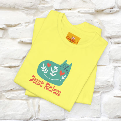 "Just Relax'' Cat T-Shirt Front and Back Design | Nunu&Miao Studio - Nunu&Miao Studio