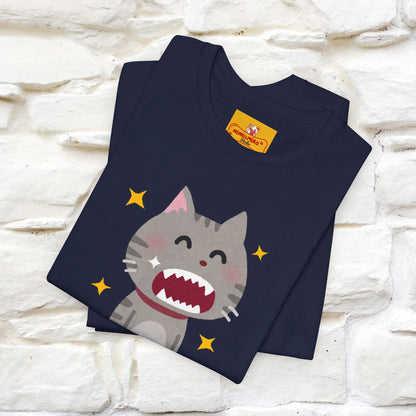 "Smile, Sparkle, Shine" Cat T-Shirt | Front & Back Design | Nunu&Miao Studio - Nunu&Miao Studio