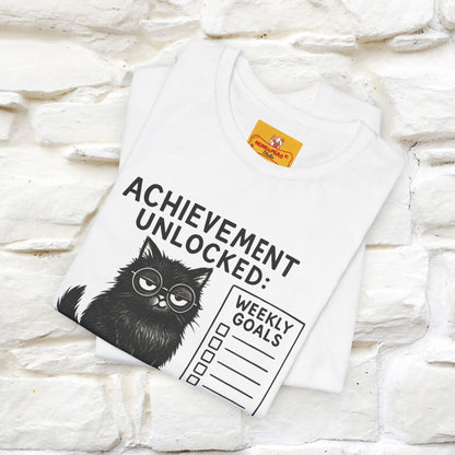 "Achievement Unlocked Bare Minimum." |Cat T-Shirt | Nunu&Miao Studio