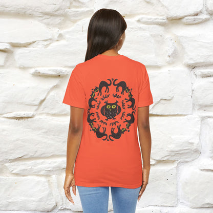 ''Black Cat Circle'' Cat T-Shirt Front and Back Design | Nunu&Miao Studio - Nunu&Miao Studio