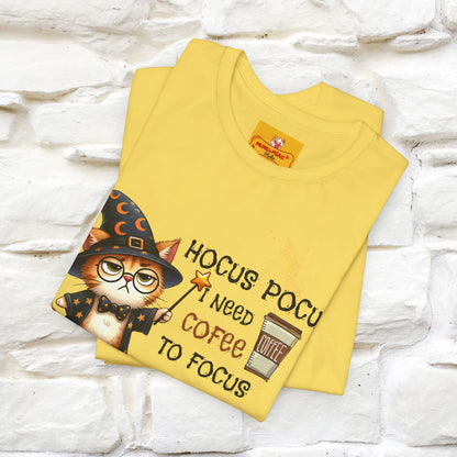 ''Hocus Pocus I Need Coffe To Focus'' Funny Cat Shirt | Nunu&Miao Studio - Nunu&Miao Studio
