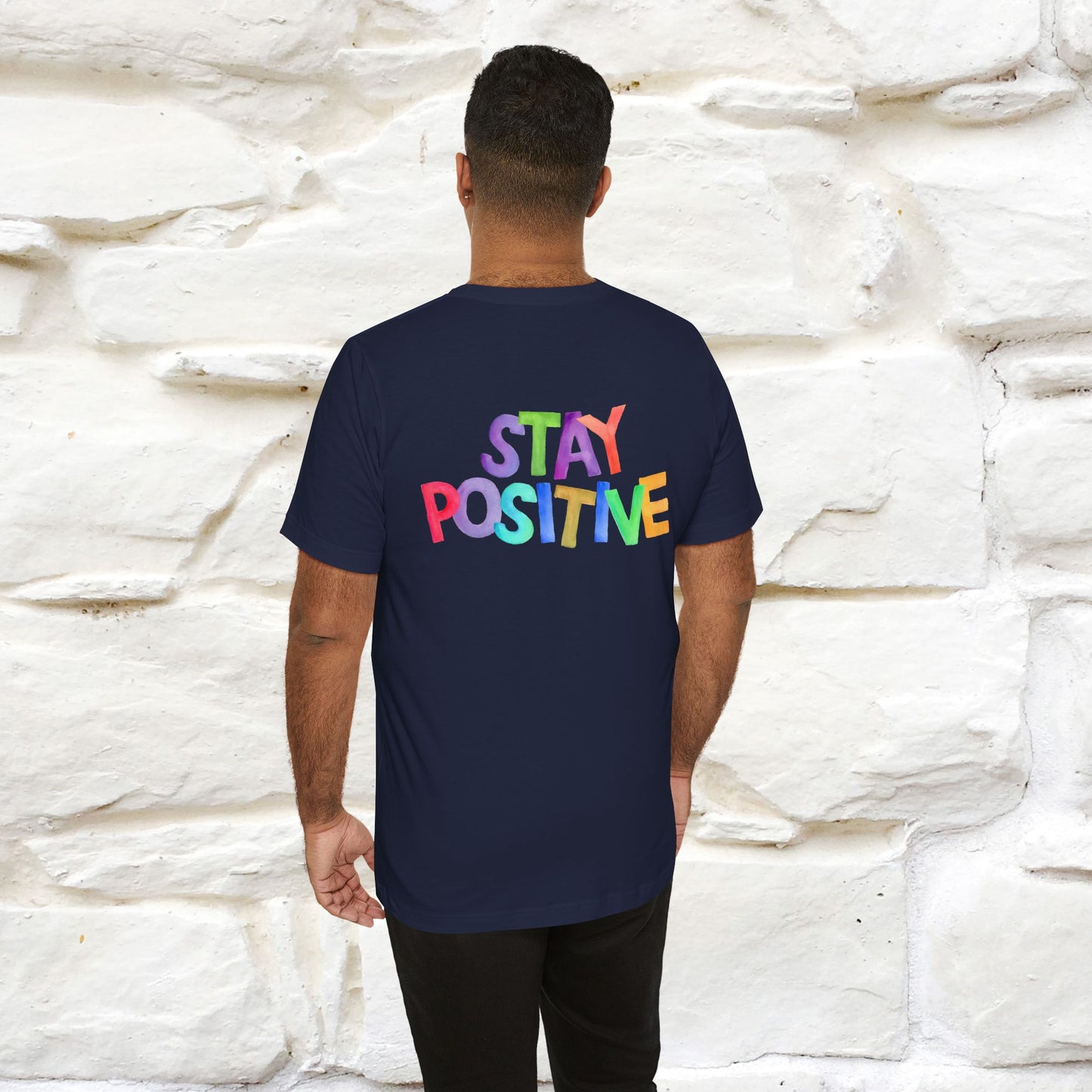 "Stay Positive'' Cat T-Shirt | Front & Back Design | Nunu&Miao Studio - Nunu&Miao Studio