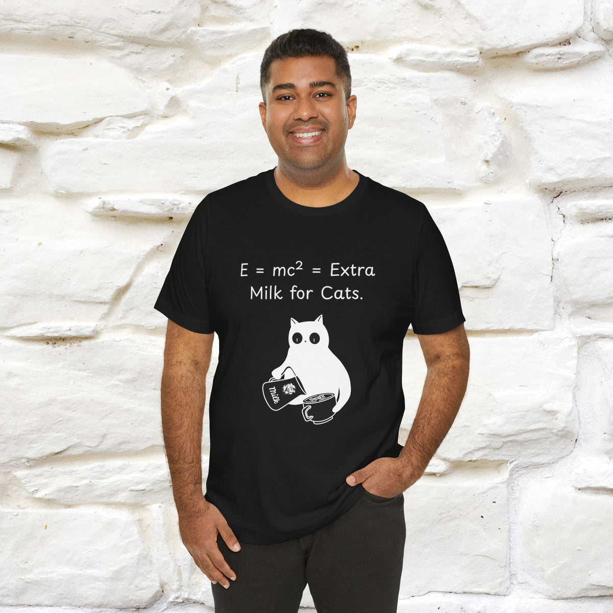 ''E = mc² = Extra Milk for Cats.''| Funny T-Shirt | Nunu&Miao Studio
