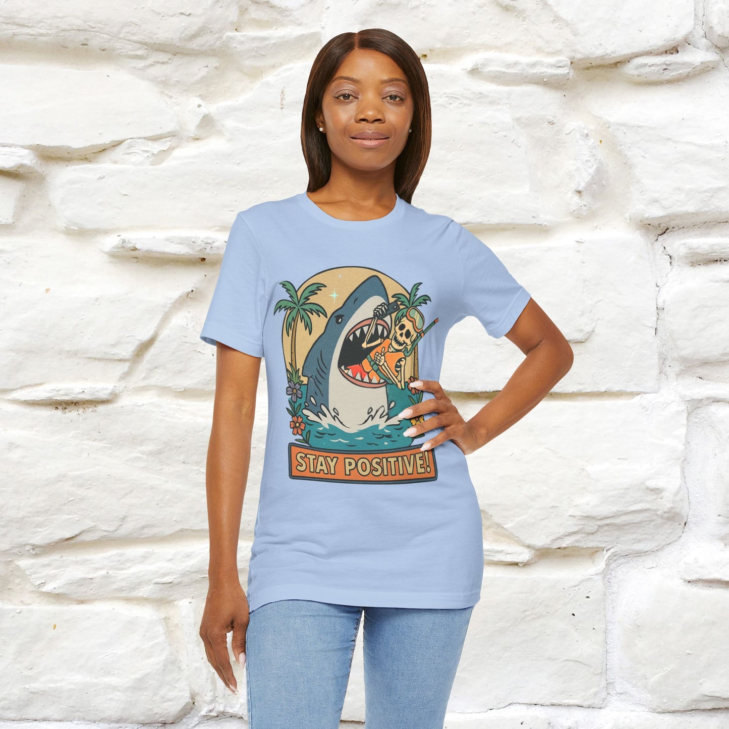 "Stay Positive" Funny T-shirt |Nunu&Miao Studio - Nunu&Miao Studio