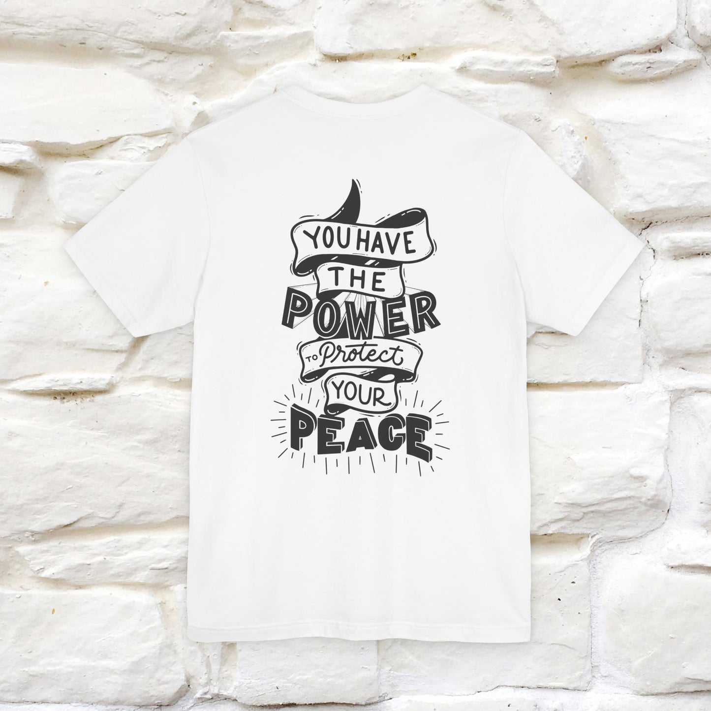 "You Have the Power to Protect Your Peace" Cat T-Shirt| Front & Back Design | Nunu&Miao Studio - Nunu&Miao Studio