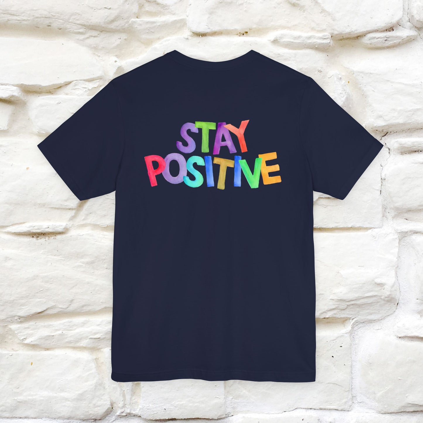 "Stay Positive'' Cat T-Shirt | Front & Back Design | Nunu&Miao Studio - Nunu&Miao Studio