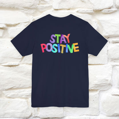 "Stay Positive'' Cat T-Shirt | Front & Back Design | Nunu&Miao Studio - Nunu&Miao Studio