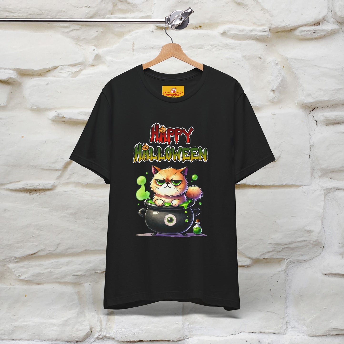 "Angry Cat Happy Halloween" Cat  T-shirt |Nunu&Miao Studio - Nunu&Miao Studio