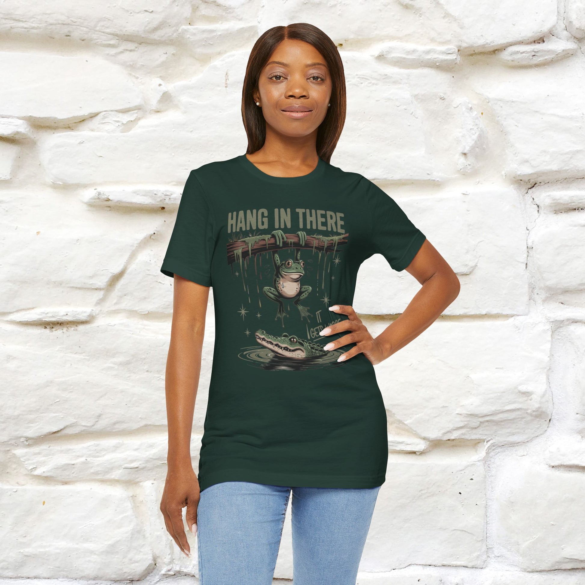 "Hang In There" Funny T-shirt |Nunu&Miao Studio - Nunu&Miao Studio