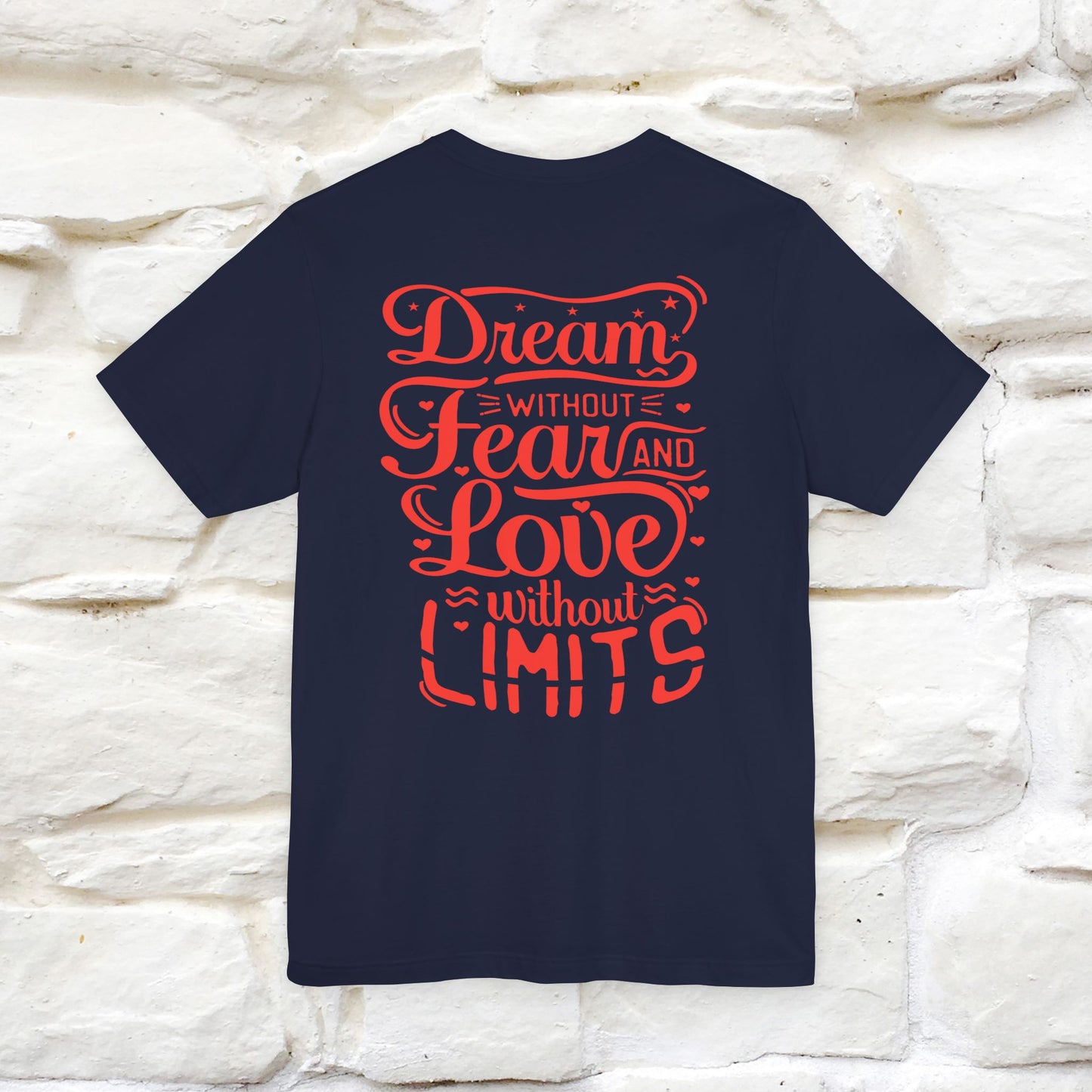 "Dream Without Fear And Love Without Limits'' Cat T-Shirt | Front & Back Design | Nunu&Miao Studio - Nunu&Miao Studio