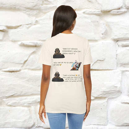 ''911 Emergency'' | Front & Back Design | Cat T-Shirt | Nunu&Miao Studio - Nunu&Miao Studio