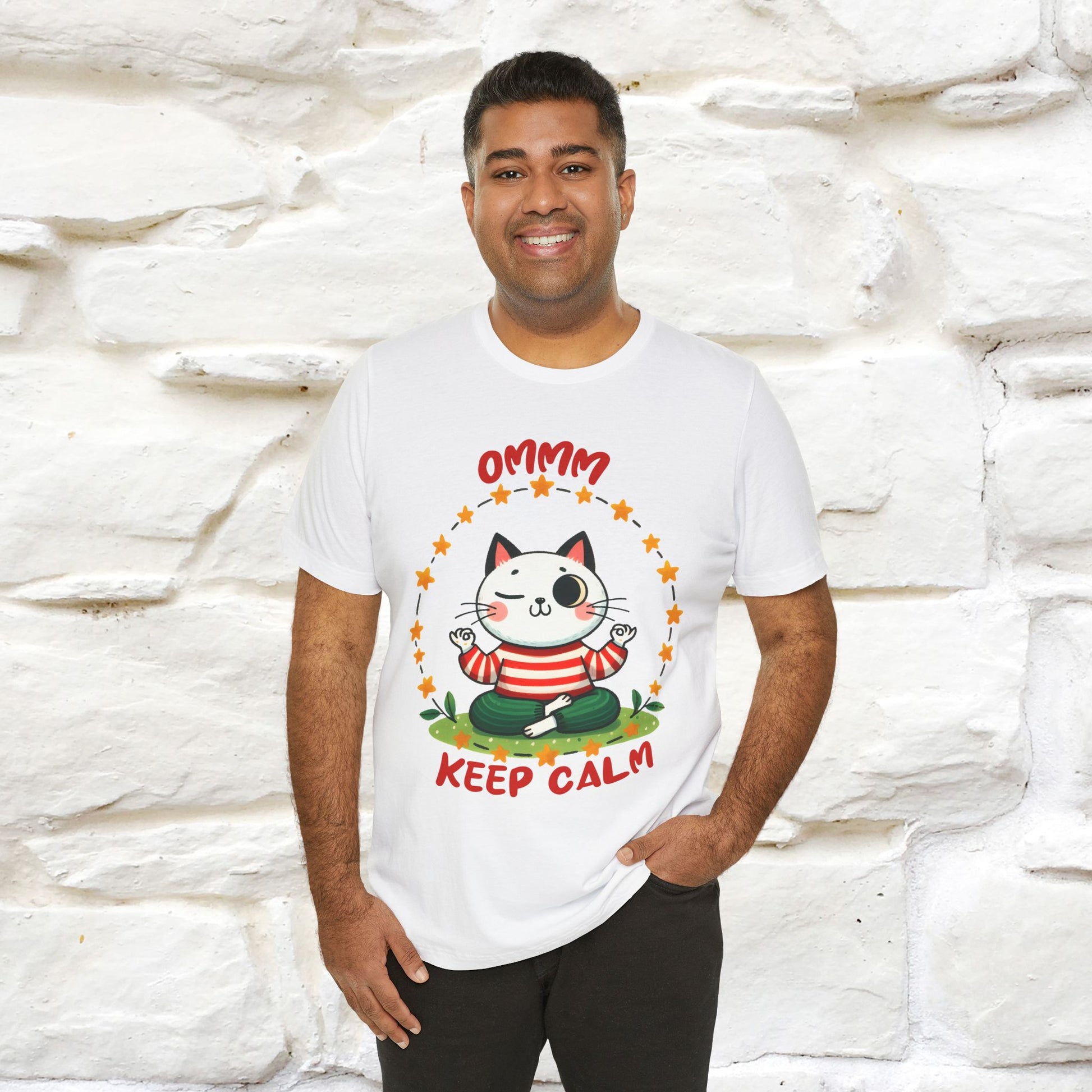 ''Ommm, Keep Calm'' Cat T-Shirt | Nunu&Miao Studio - Nunu&Miao Studio