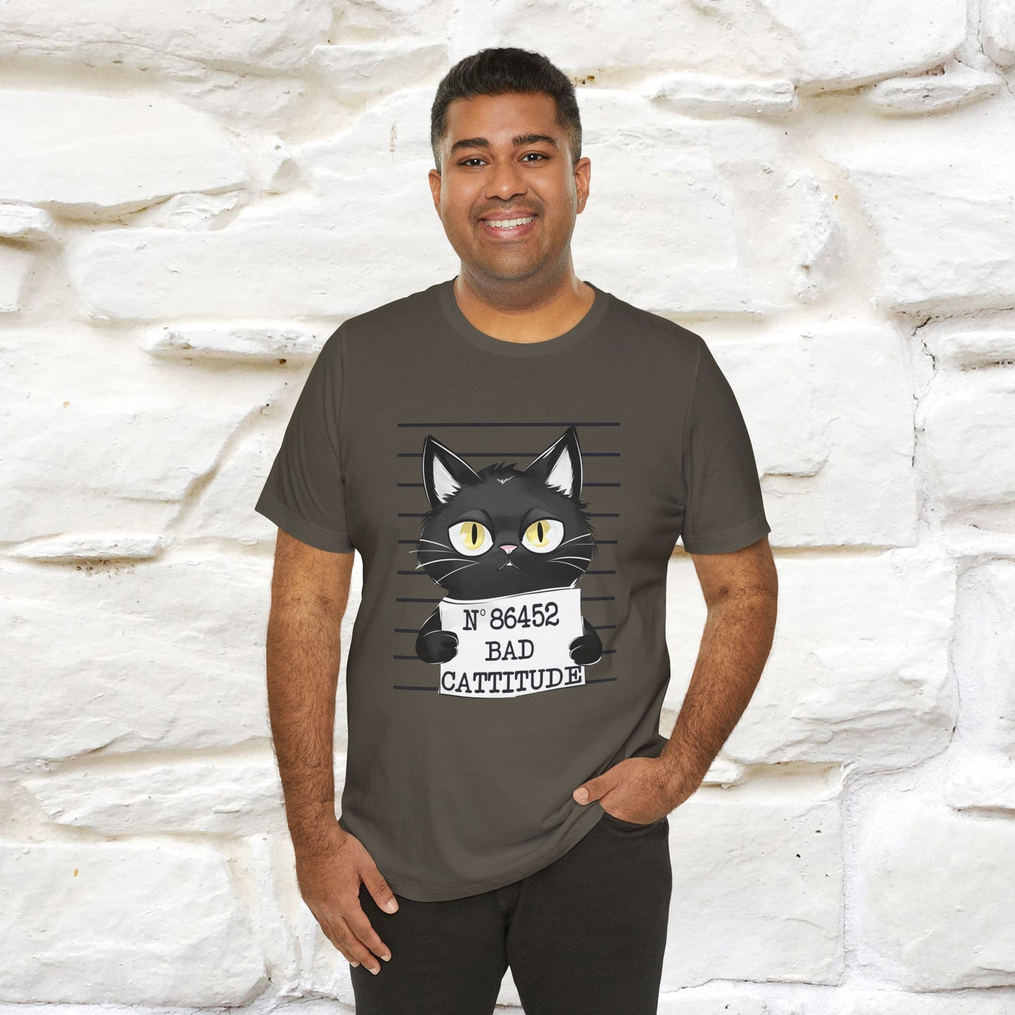 "Bad Cattitude" T-Shirt for Men & Women | 100% Cotton* - Nunu&Miao Studio