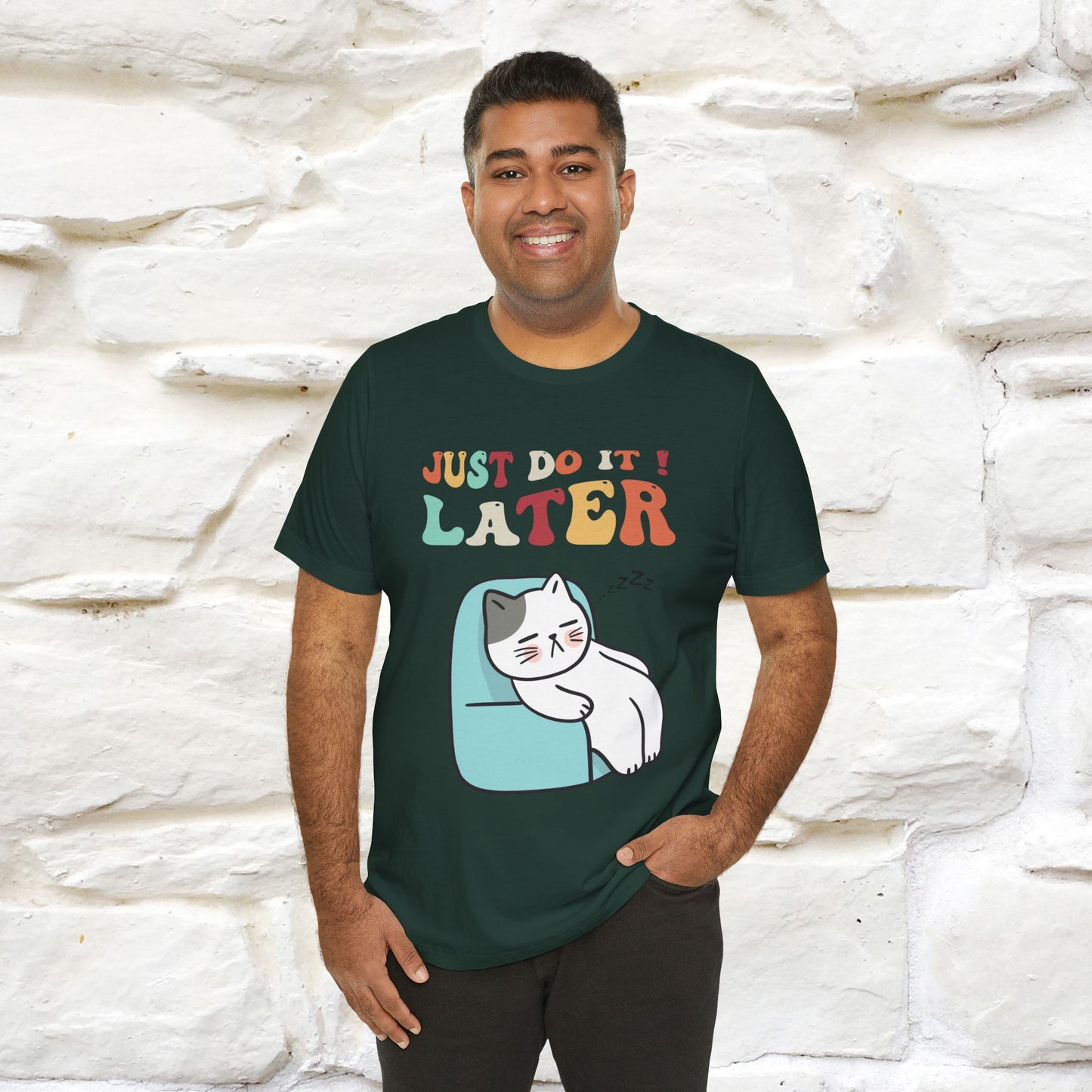 "Just Do It Later" Cat T-shirt |Nunu&Miao Studio - Nunu&Miao Studio
