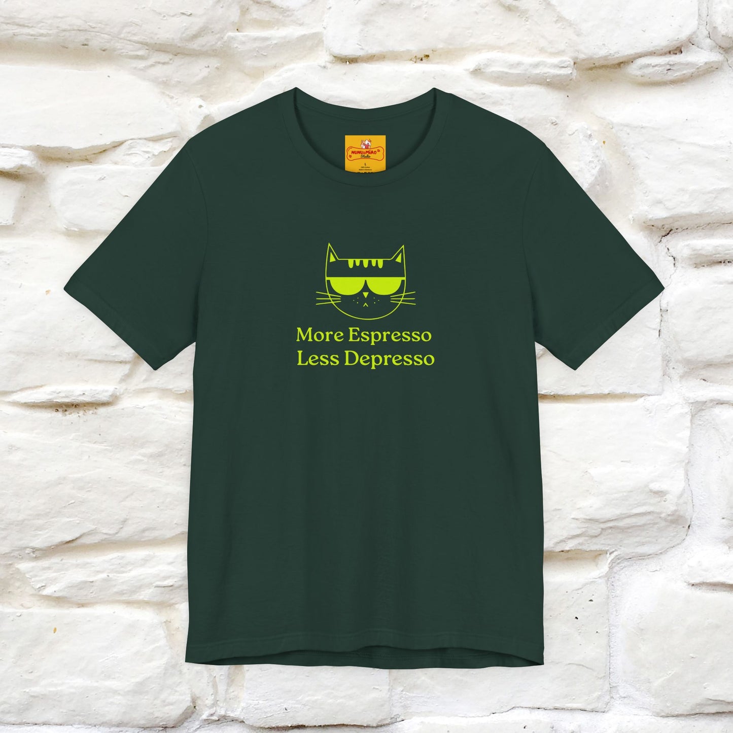 "More Espresso Less Depresso" |Cat T-Shirt | Nunu&Miao Studio - Nunu&Miao Studio