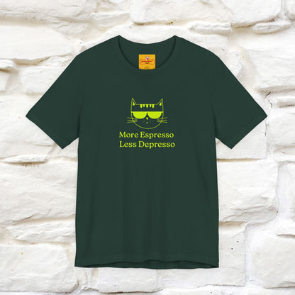 "More Espresso Less Depresso" |Cat T-Shirt | Nunu&Miao Studio - Nunu&Miao Studio