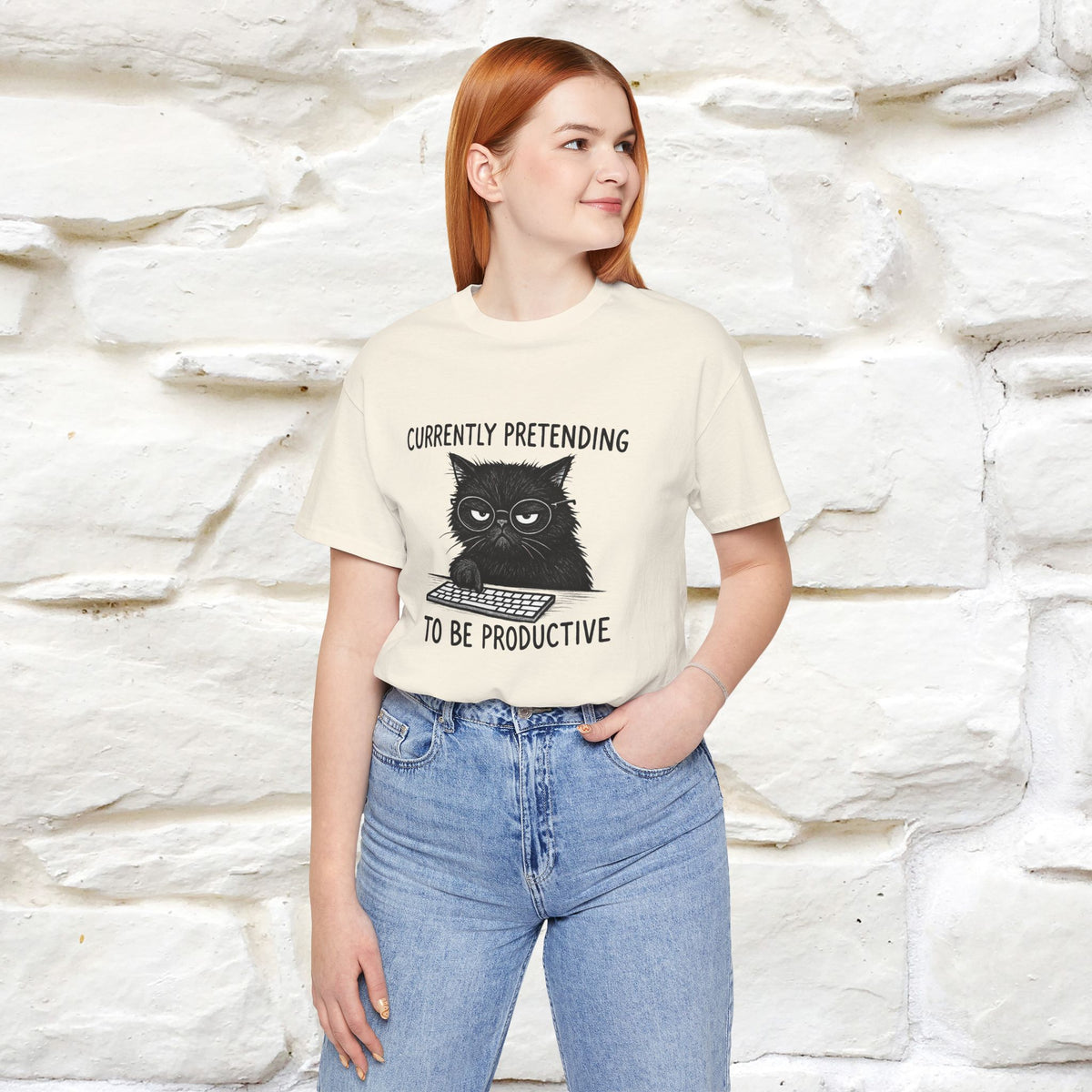 "Currently Pretending To Be Productive" |Cat T-Shirt | Nunu&Miao Studio