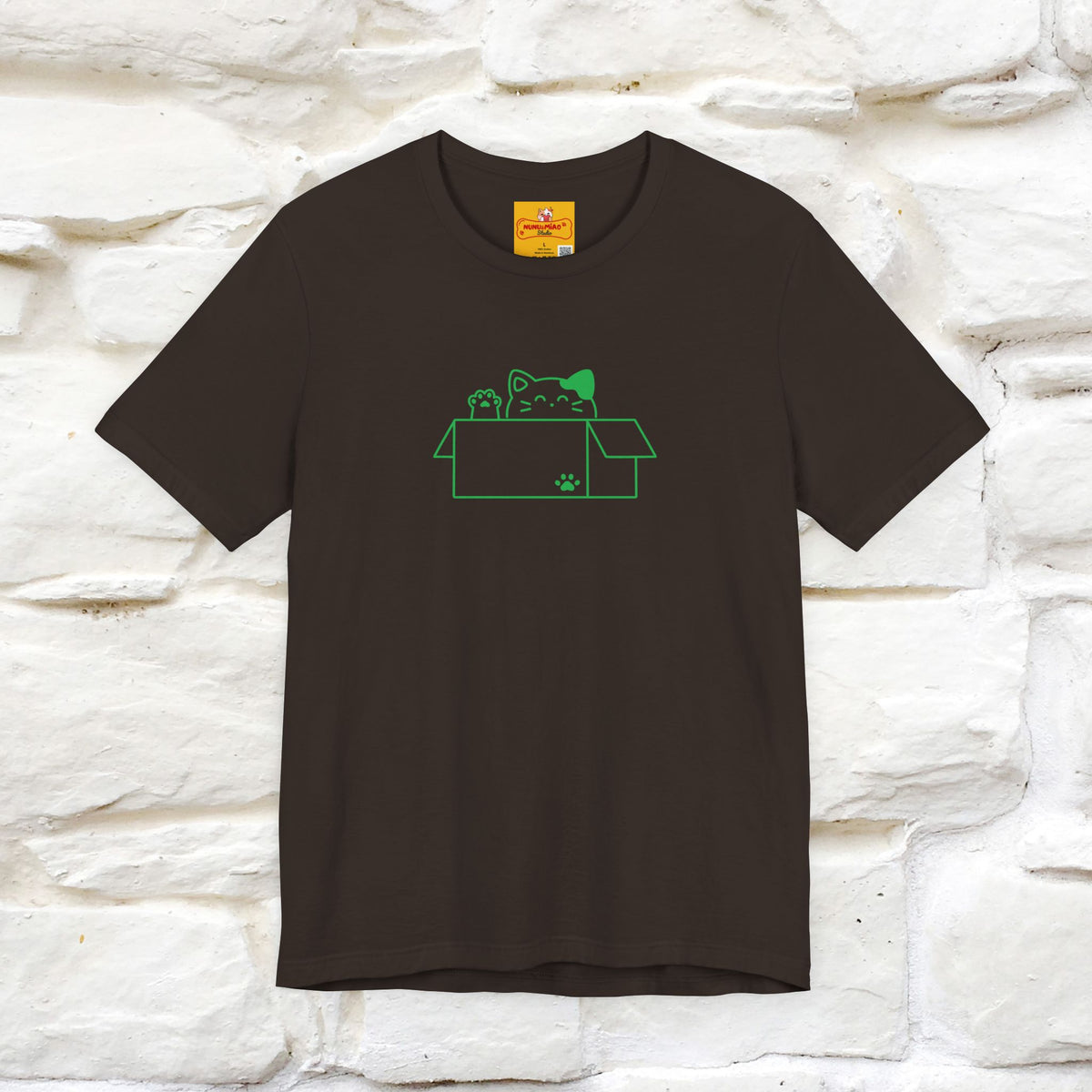 "“Happiness is free. Delivery is extra.” | Cat T-Shirt | Front & Back Design | Nunu&Miao Studio