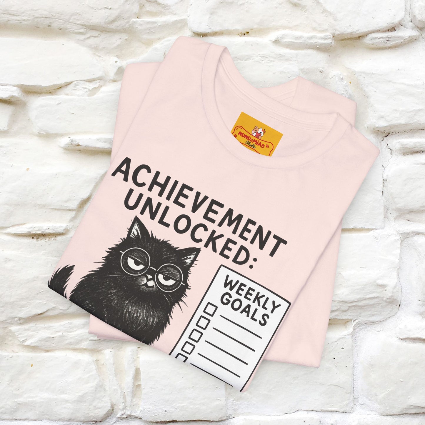 "Achievement Unlocked Bare Minimum." |Cat T-Shirt | Nunu&Miao Studio - Nunu&Miao Studio