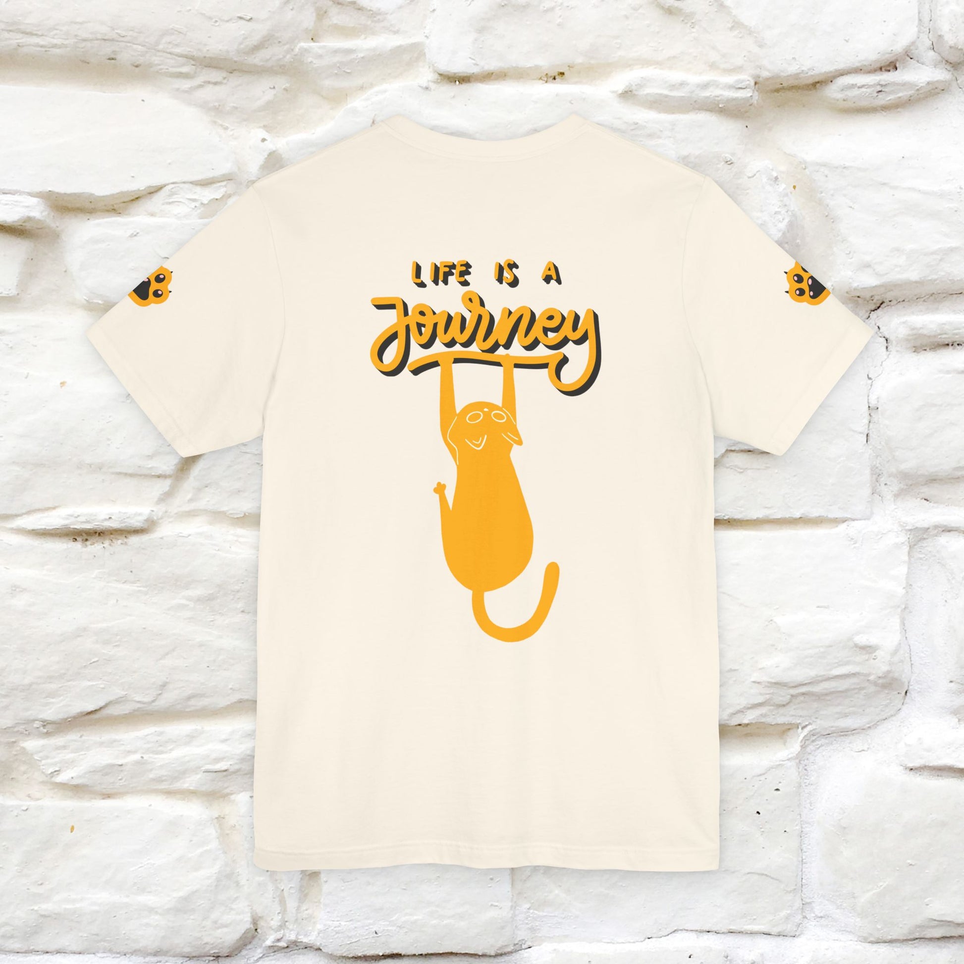 "Life Is A Journey'' Cat T-Shirt | Front & Back Design | Nunu&Miao Studio - Nunu&Miao Studio