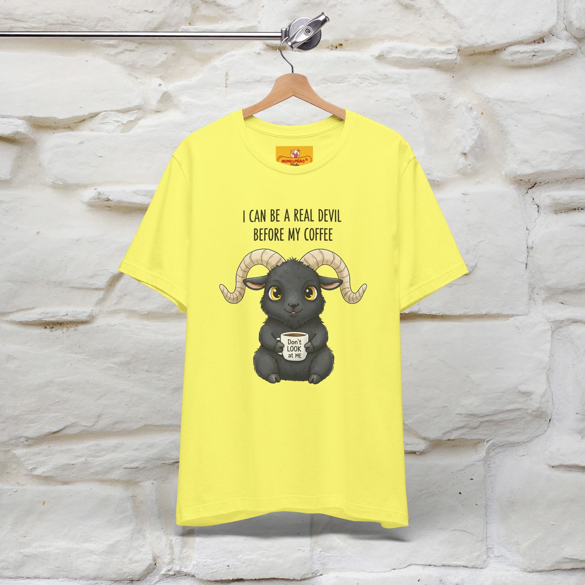"I Can Be a Real Devil Before My Coffe" Funny T-shirt |Nunu&Miao Studio - Nunu&Miao Studio