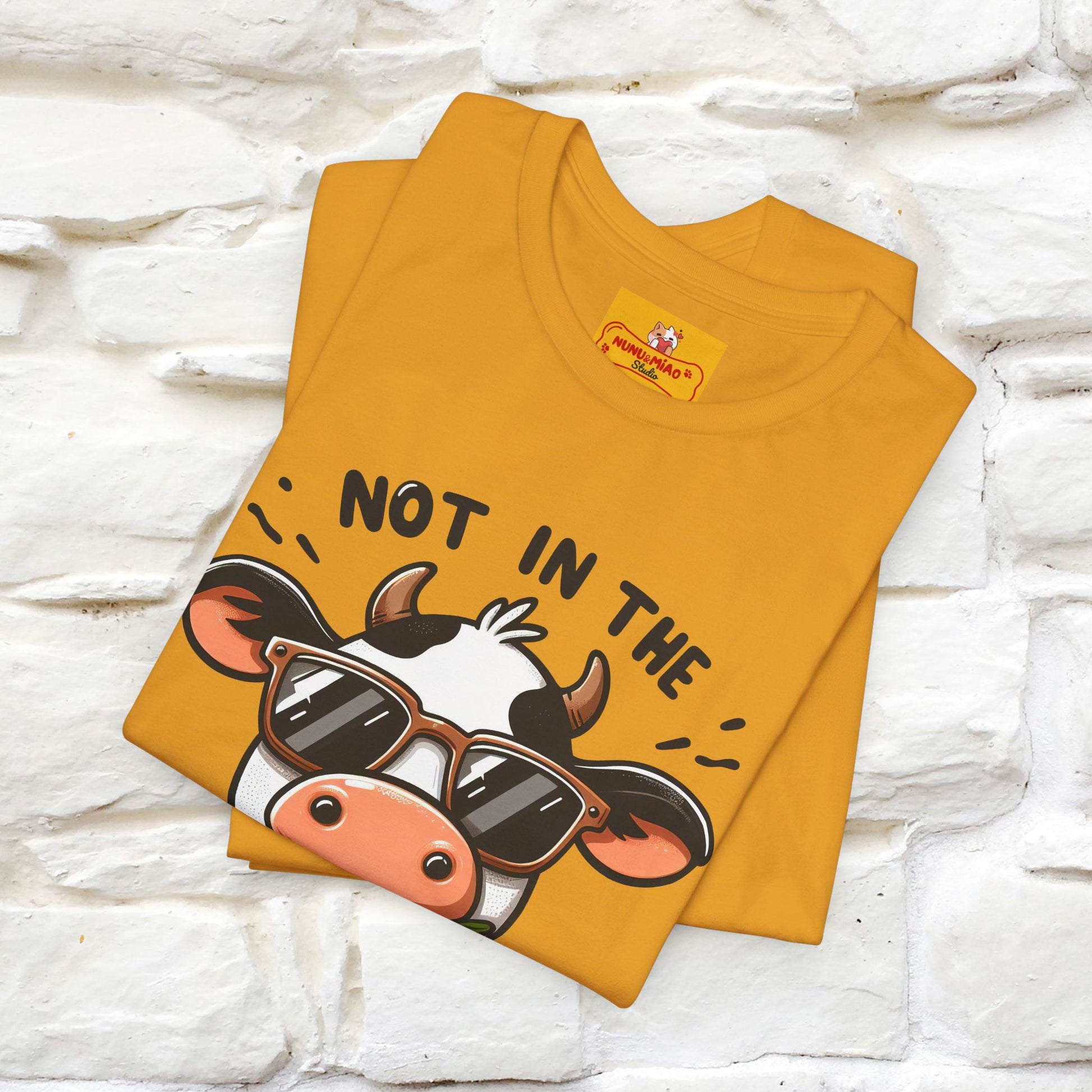 Not In The Moood – Funny Cow Pun T-Shirt | Nunu & Miao Studio - Nunu&Miao Studio