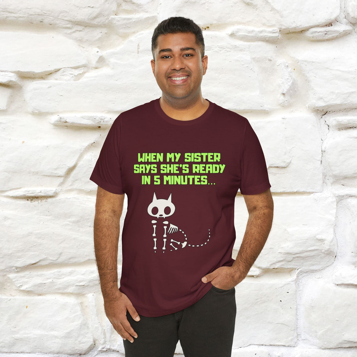 “When my sister says she’s ready in 5 minutes…” | Cat T-Shirt | Nunu&Miao Studio