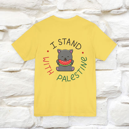 "I Stand With Palestine" Cat T-shirt | Front & Back Design |Nunu&Miao Studio - Nunu&Miao Studio