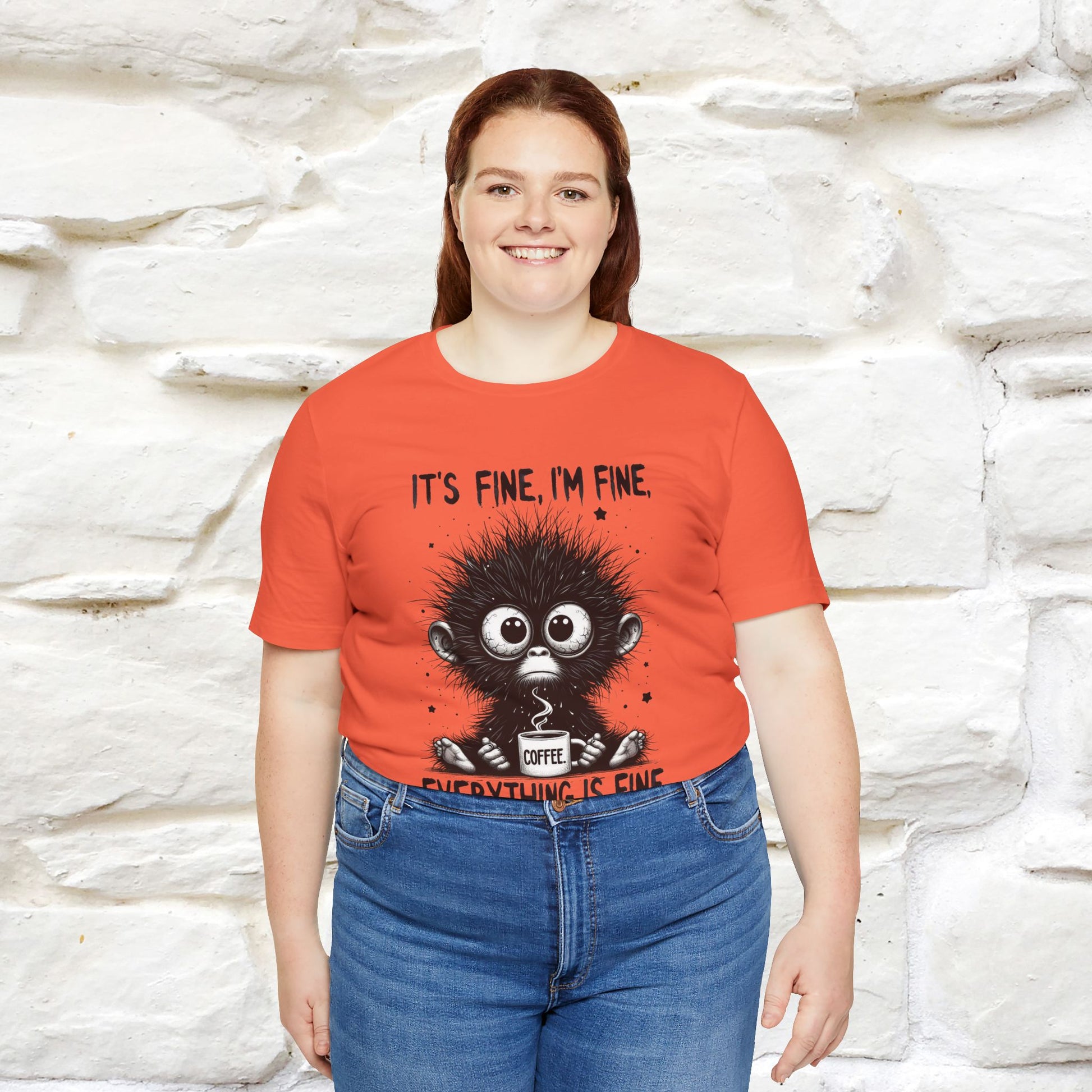 "It's Fine I'm Fine Everything Is Fine" |Monkey T-Shirt | Nunu&Miao Studio - Nunu&Miao Studio