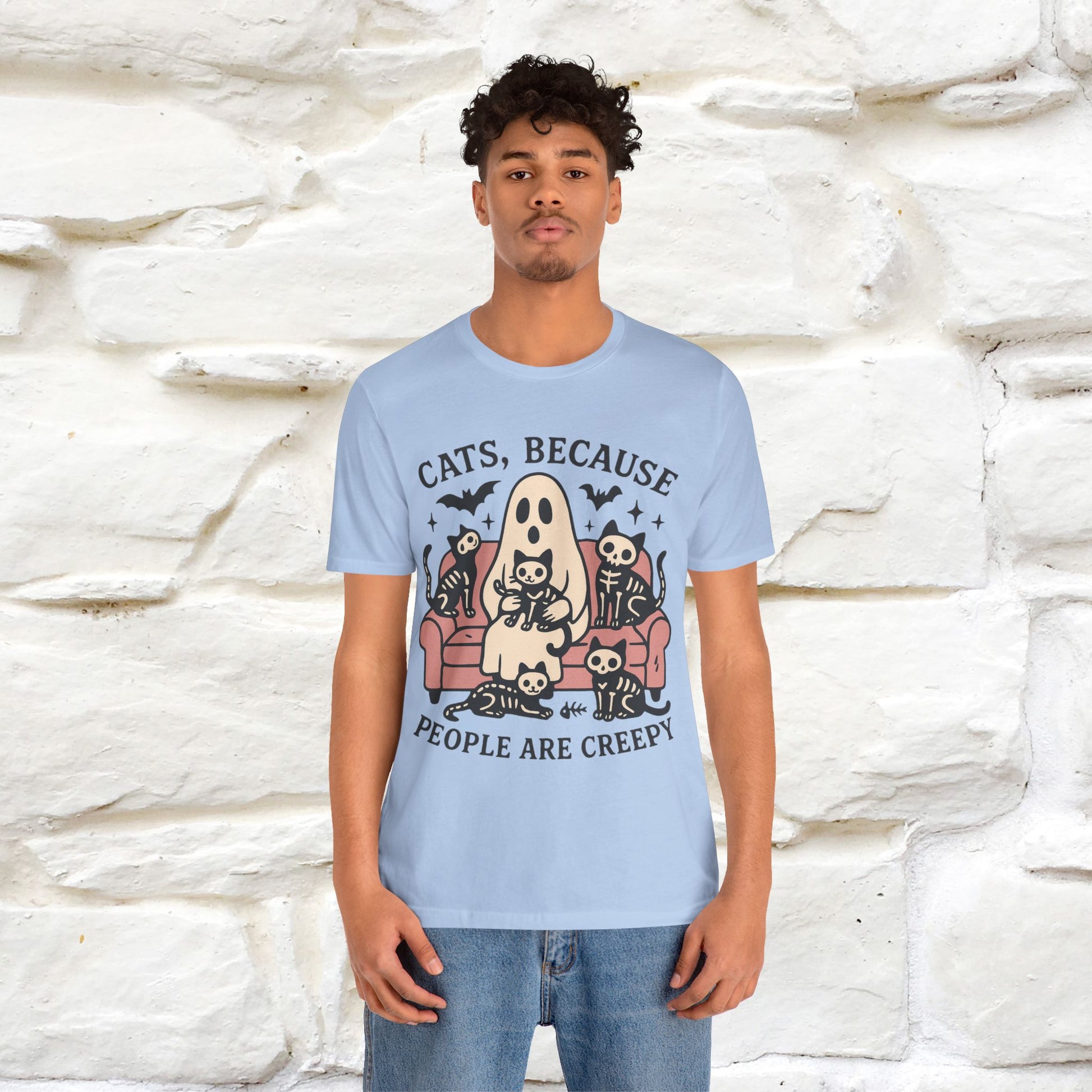 "Cat Because People Are Creepy" Halloween Cat T-shirt |Nunu&Miao Studio - Nunu&Miao Studio