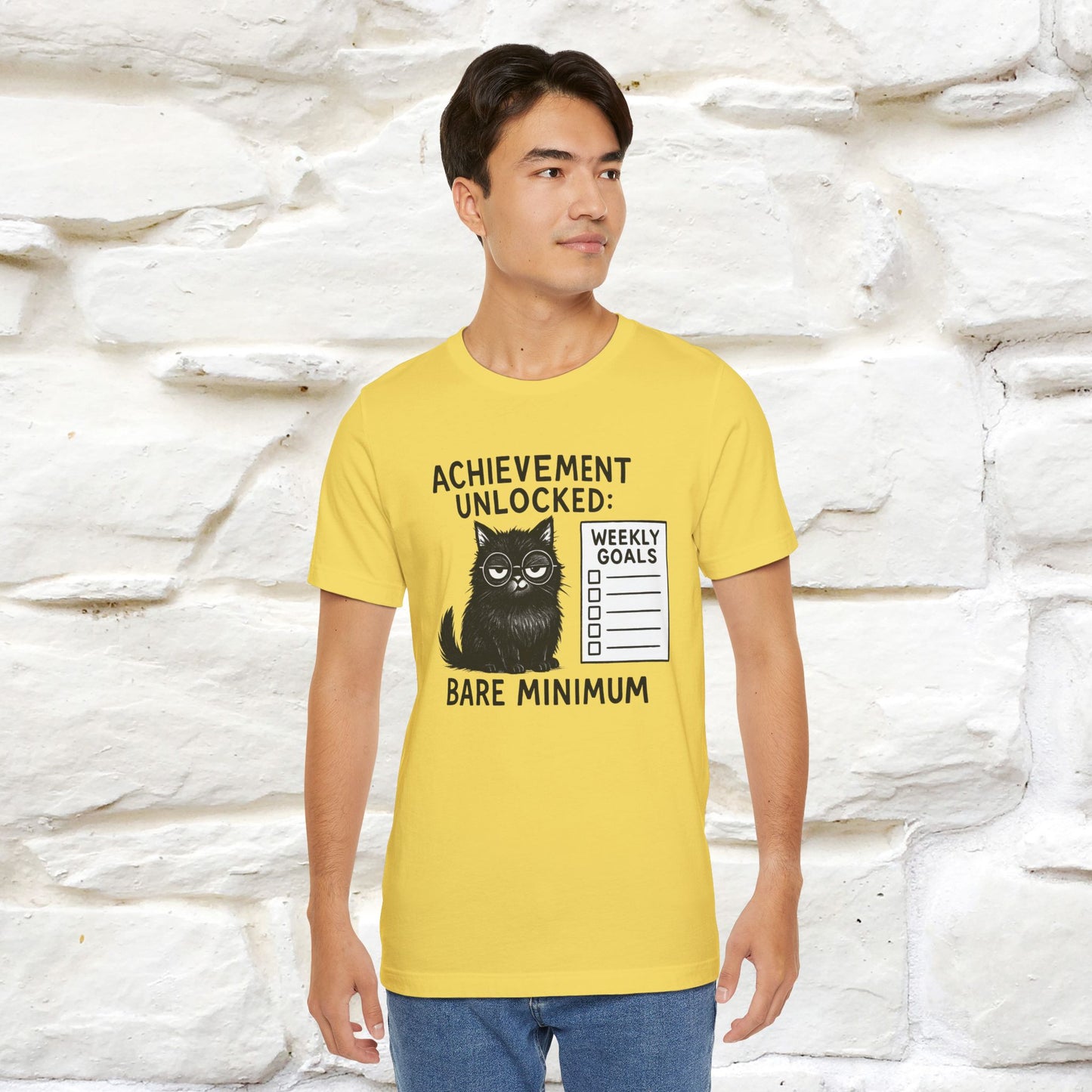 "Achievement Unlocked Bare Minimum." |Cat T-Shirt | Nunu&Miao Studio - Nunu&Miao Studio