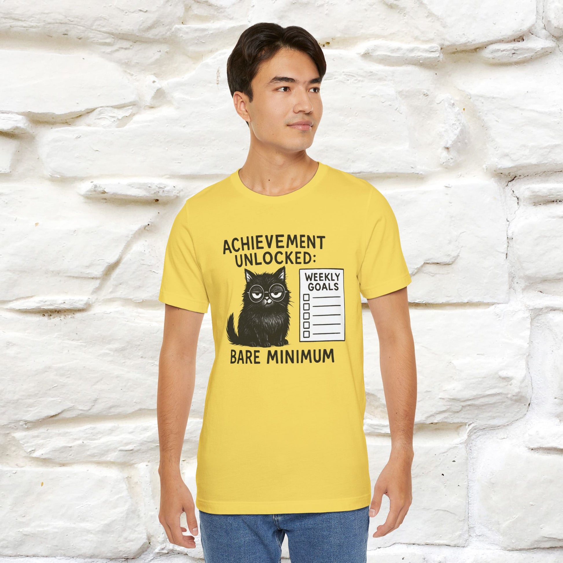 "Achievement Unlocked Bare Minimum." |Cat T-Shirt | Nunu&Miao Studio - Nunu&Miao Studio