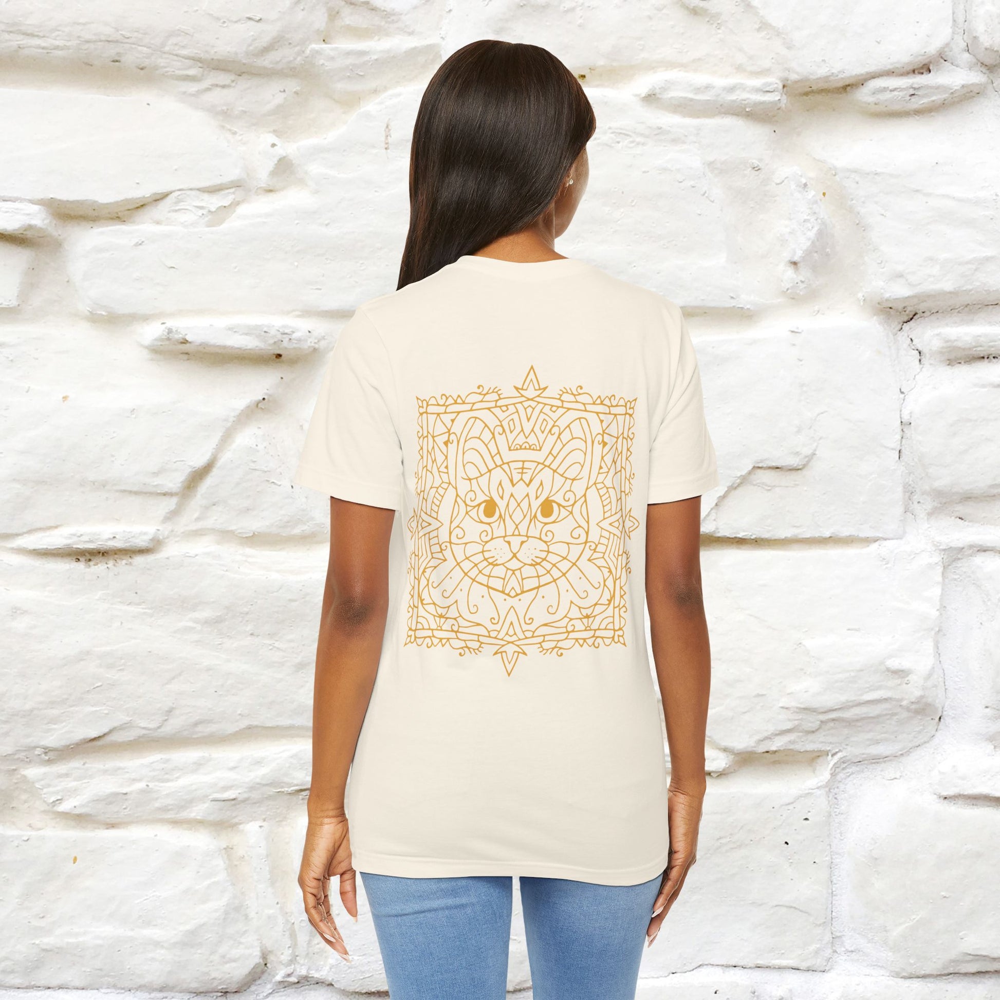 "Mandala Cat'' Cat T-Shirt Front and Back Design | Nunu&Miao Studio - Nunu&Miao Studio