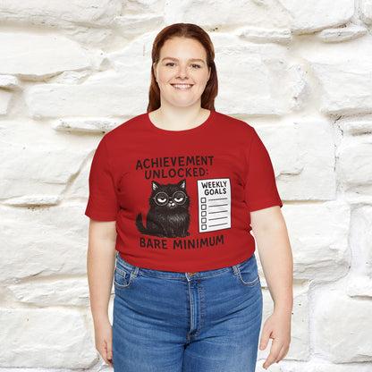 "Achievement Unlocked Bare Minimum." |Cat T-Shirt | Nunu&Miao Studio - Nunu&Miao Studio