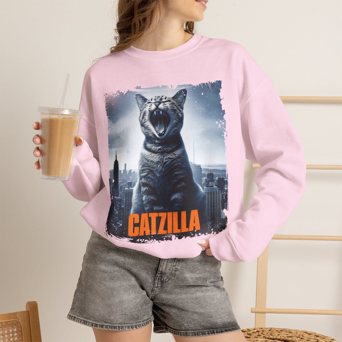 "Catzilla'' |Cat Sweatshirt | Nunu&Miao Studio