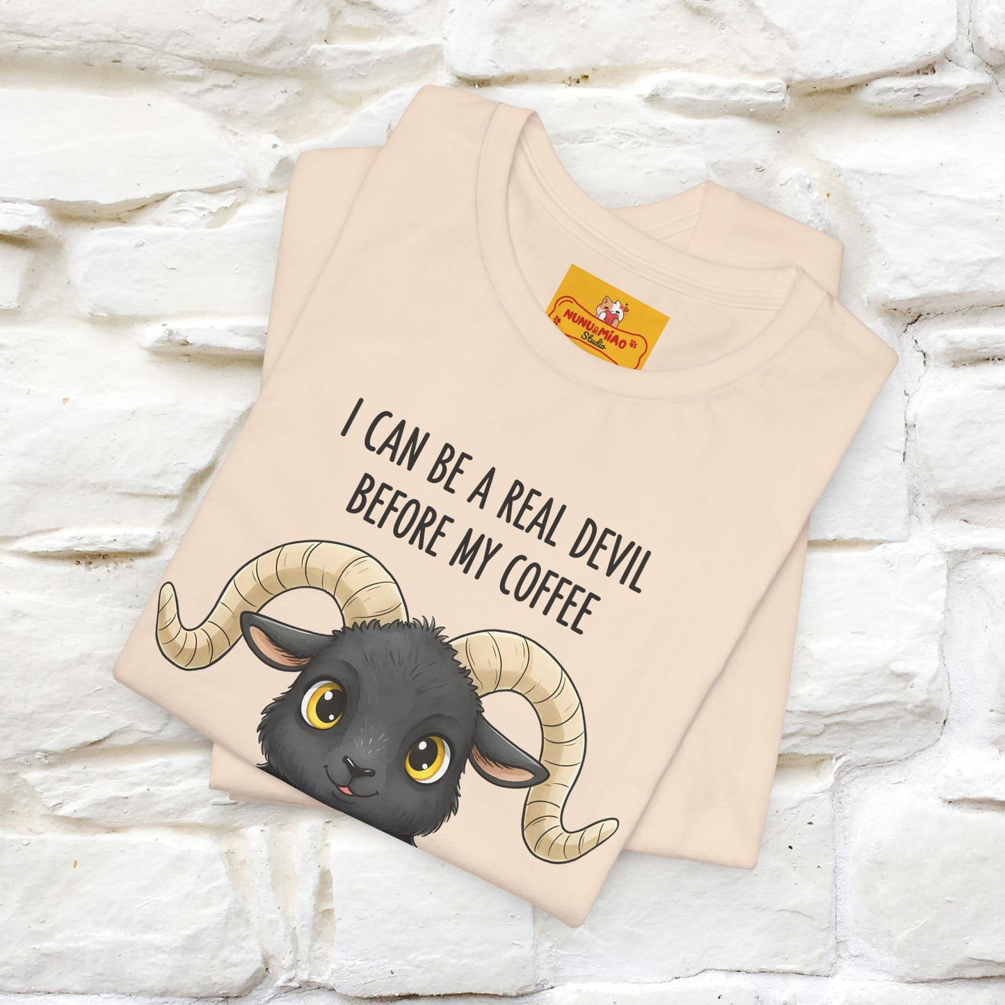 "I Can Be a Real Devil Before My Coffe" Funny T-shirt |Nunu&Miao Studio - Nunu&Miao Studio