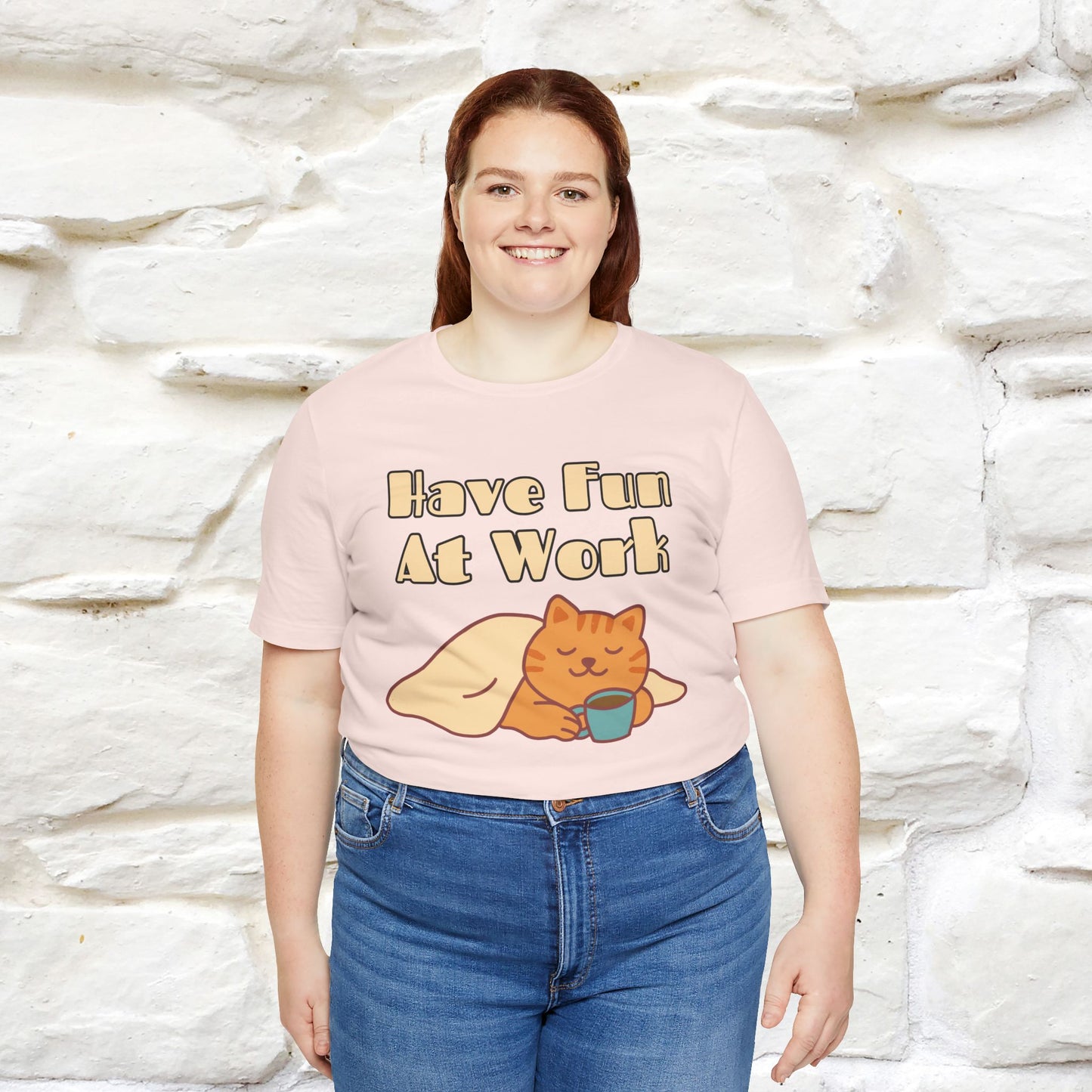 "Have Fun At Work" Cat T-shirt |Nunu&Miao Studio - Nunu&Miao Studio