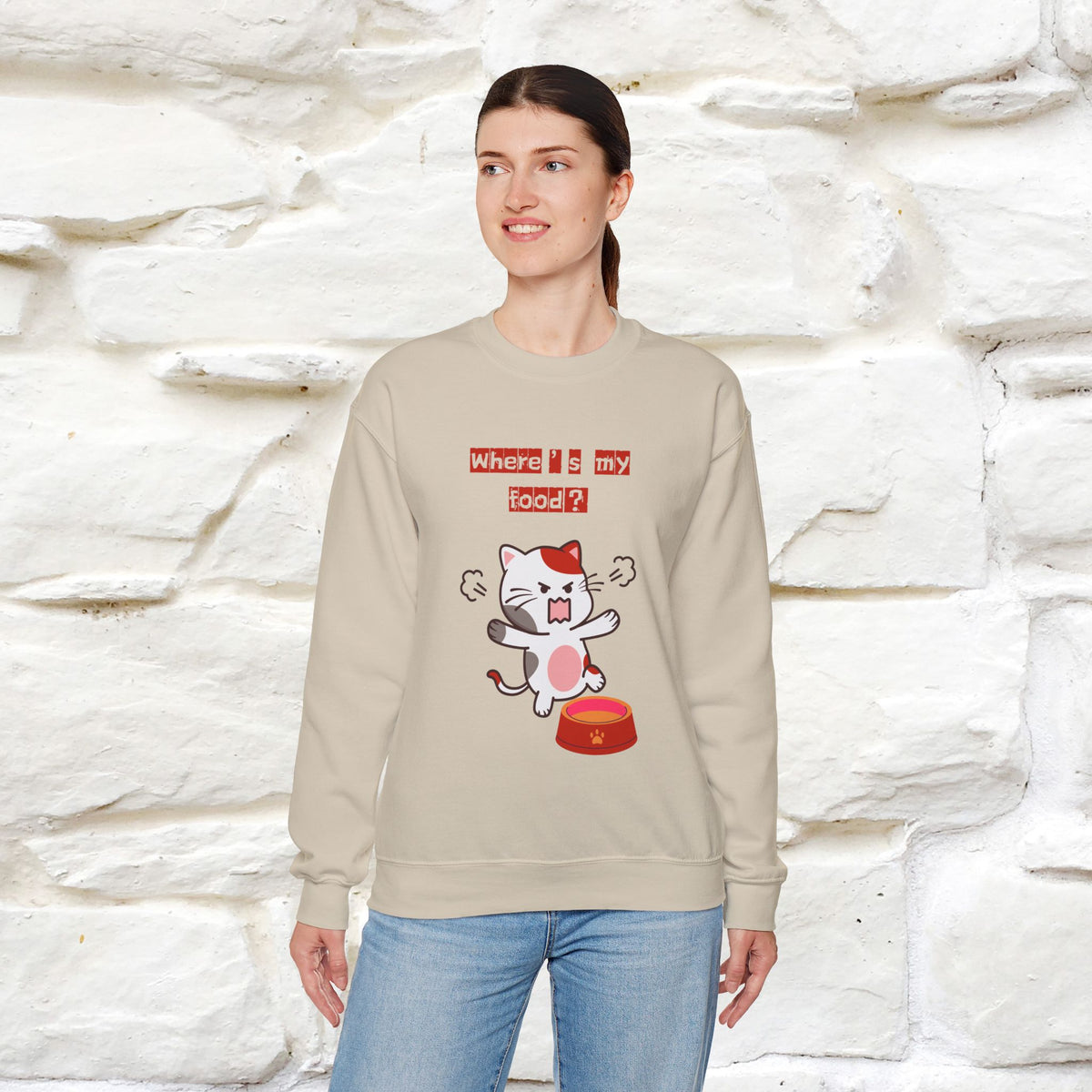 ''Where's My Food'' | Cute Cat Sweatshirt | Nunu&Miao Studio