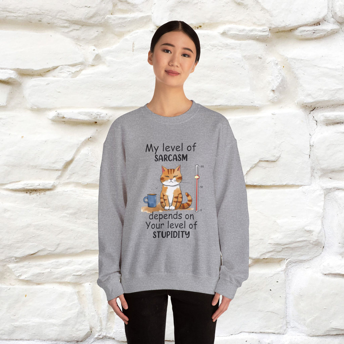 "My Level Of Sarcasm...'' |Cat Sweatshirt | Nunu&Miao Studio