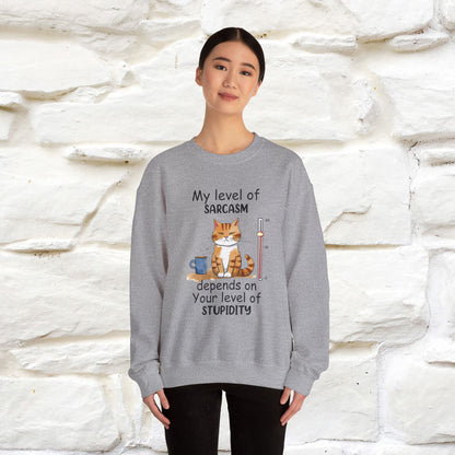 "My Level Of Sarcasm...'' |Cat Sweatshirt | Nunu&Miao Studio