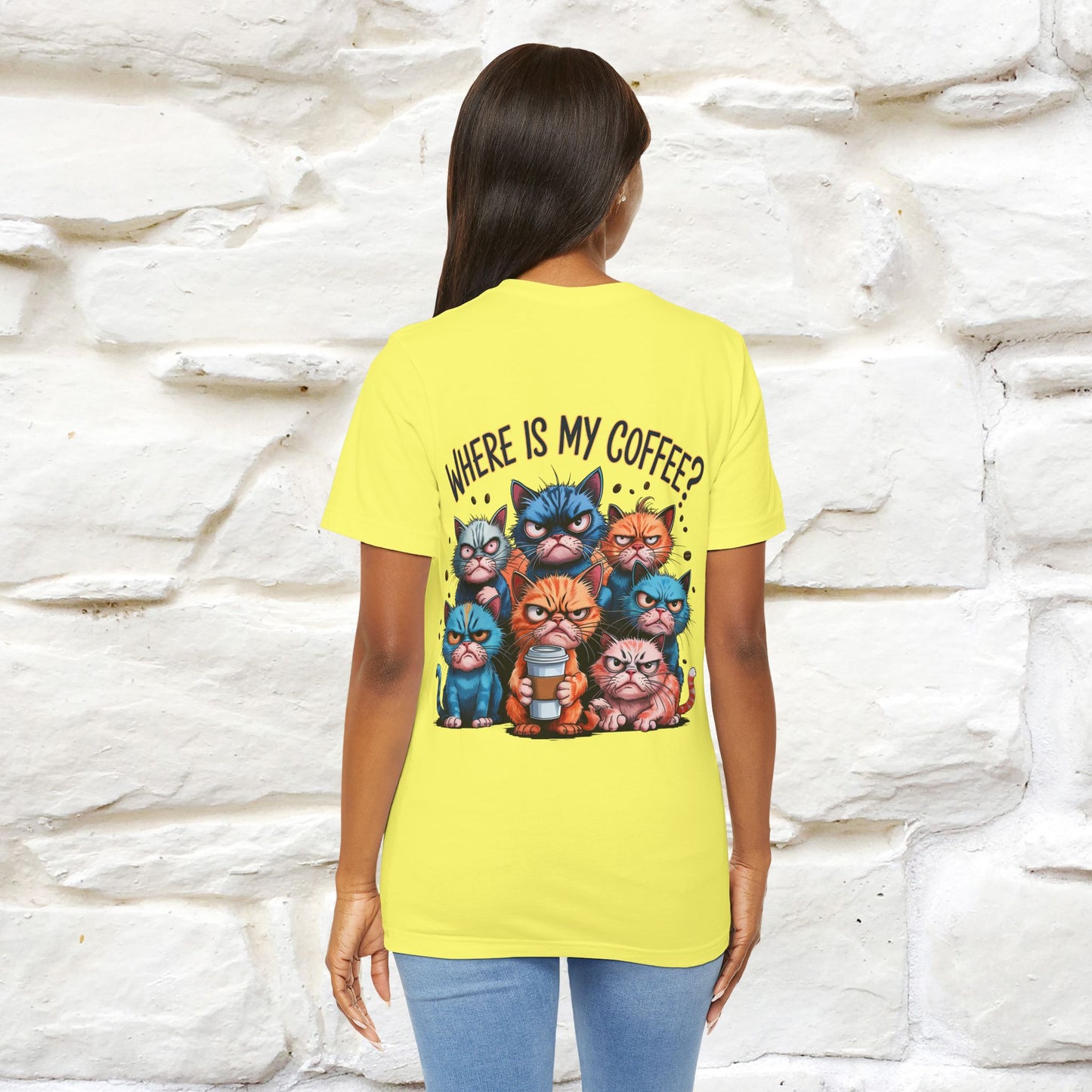 "Where Is My Coffe?" Cat T-Shirt | Front & Back Design | Nunu&Miao Studio