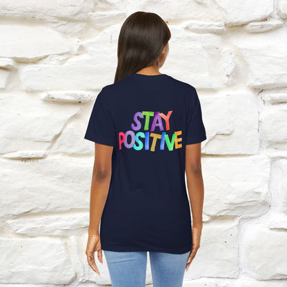 "Stay Positive'' Cat T-Shirt | Front & Back Design | Nunu&Miao Studio - Nunu&Miao Studio
