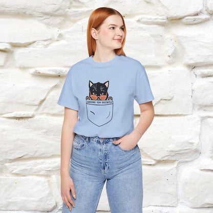 ''Judging You Silently'' | Cat T-Shirt for Men | Nunu&Miao Studio - Nunu&Miao Studio