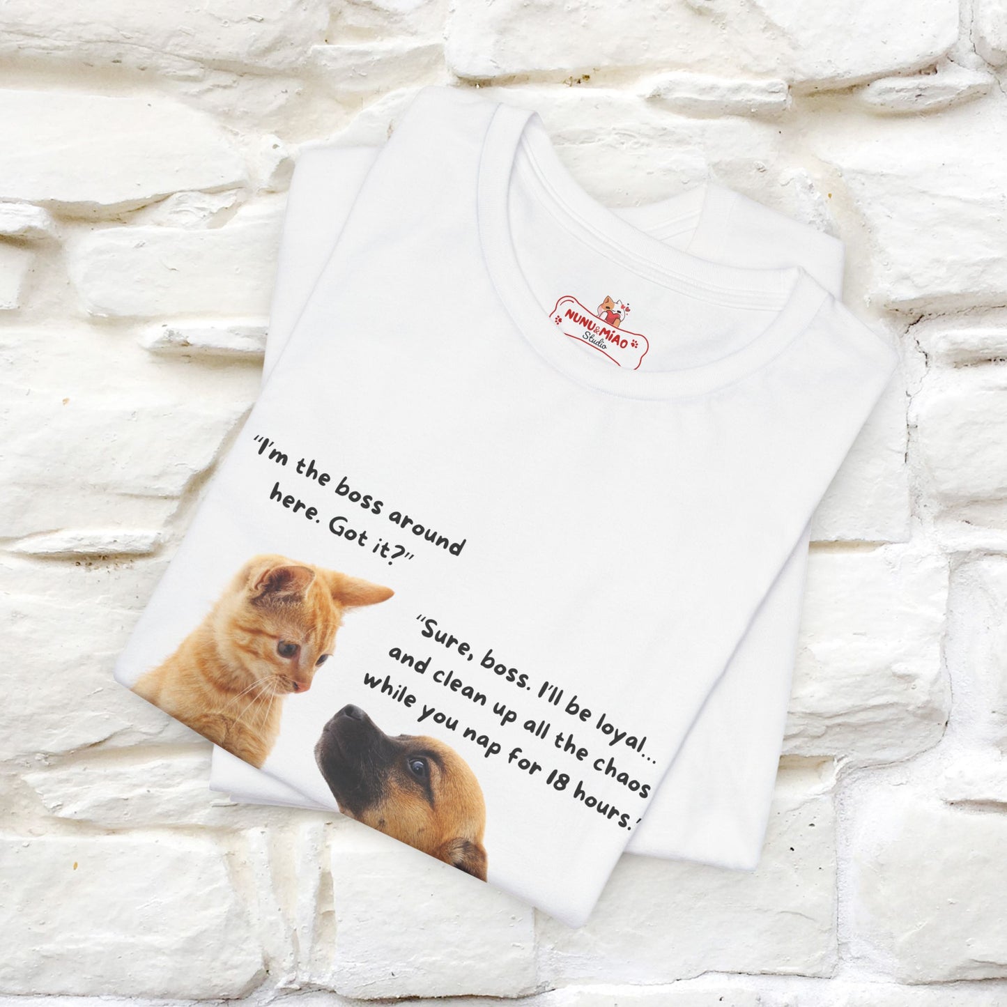 ''I am The Boss Here'' Funny Cat T-shirt for Men and Women  100% Cotton* - Nunu&Miao Studio