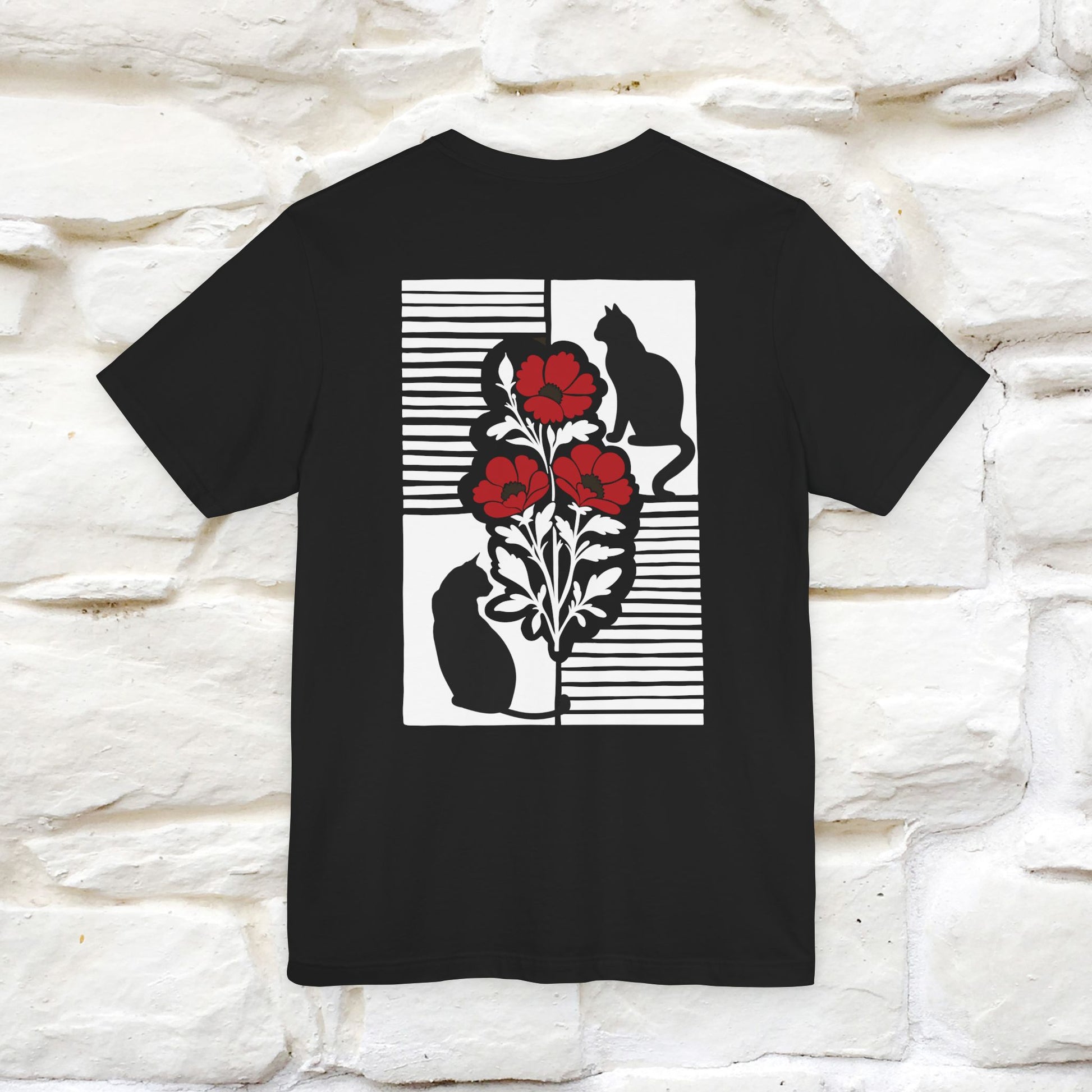 ''Modern Shapes'' Cat T-Shirt Front and Back Design | Nunu&Miao Studio - Nunu&Miao Studio