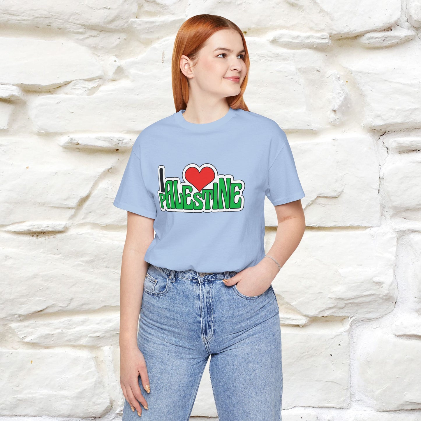 "I Love Palestine" Cat T-shirt | Front & Back Design |Nunu&Miao Studio - Nunu&Miao Studio