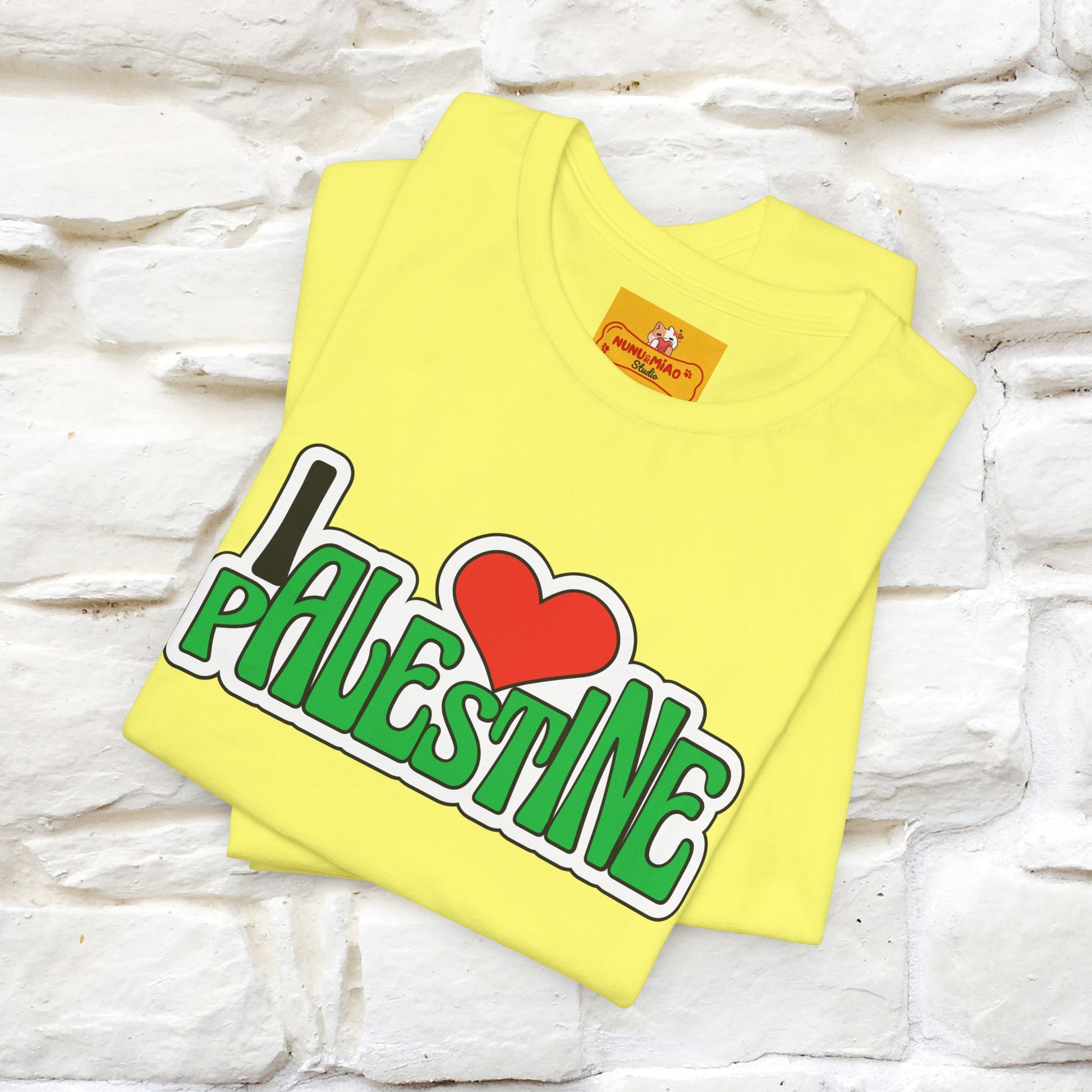 "I Love Palestine" Cat T-shirt | Front & Back Design |Nunu&Miao Studio - Nunu&Miao Studio